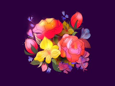 Flowers branding cartoon design emoji illustration logo ui