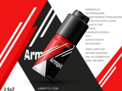 Label Design armpit body spray lable design illustration label design product label design red and black label design vector