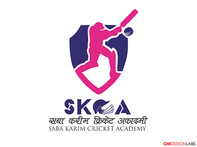 Logo Design for a Cricket Academy owned by famous cricketer branding design illustration logo typography