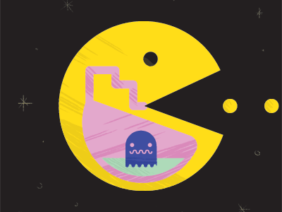 Pac-man design games graphic illustration pac man video