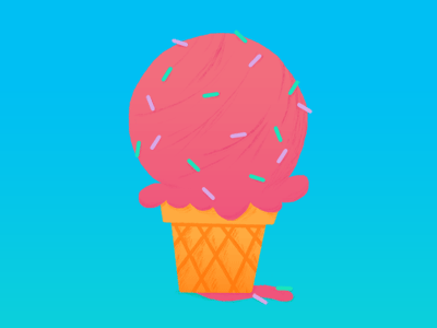 Hot Ice Cream animation cartoon cute design digital art gif graphic design ice cream illustration summer
