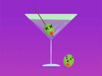 Dave the olive alcohol cartoon cute design digital art drinks graphic design illustration summer