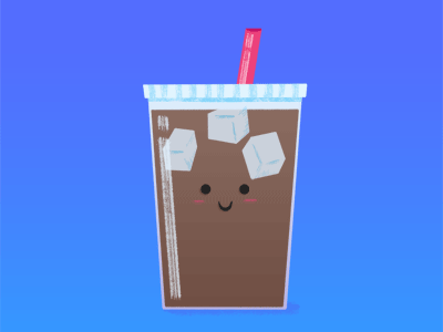 Love Iced Coffee animation cartoon coffee cute design digital art gif graphic design illustration sugar summer