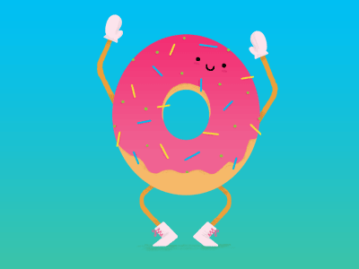 Happy Donut animation breakfast cartoon cute design digital art donut gif graphic design illustration sugar sweet