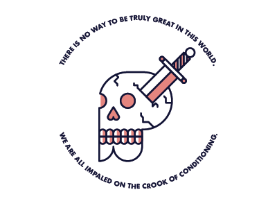 Skull branding design hand icon design illustration knife line logo minimal simple skull