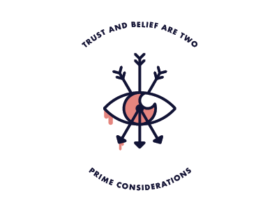Trust and belief arrow blood branding design eye icon design illustration line logo minimal simple