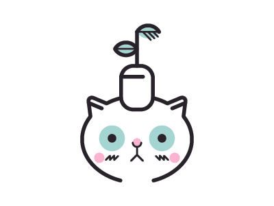 Plant Cat branding cat design icon design illustration line logo minimal plant simple ui ux