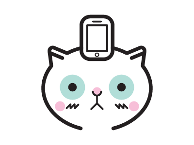 Phone Cat branding cat design icon design illustration line logo minimal phone simple ui ux