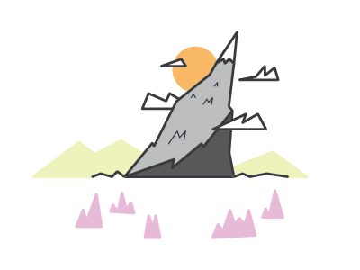 High Peak design illustration minimal mountain nature simple ui ux vector
