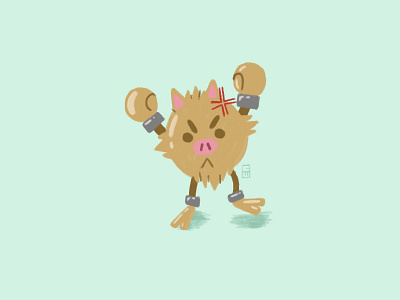 Primeape art character design design digital art game illustration ipad pokemon procreate