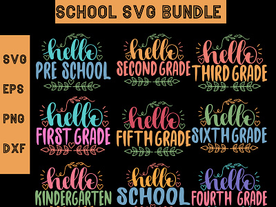 School SVG Bundle boys branding design illustration logo png school student svg teacher typography ux