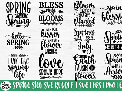 Spring Door Sign SVG Bundle I Spring Sign SVG Bundle spring design