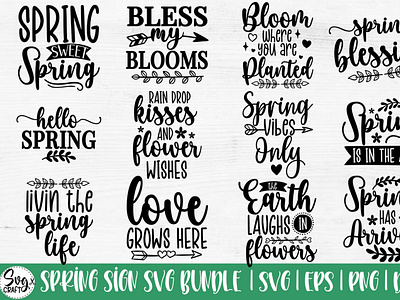 Spring Door Sign SVG Bundle I Spring Sign SVG Bundle