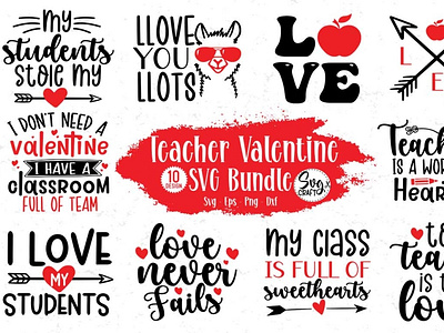 Teacher Valentine SVG Bundle