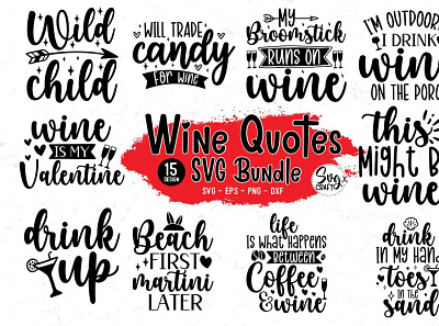 Wine SVG Bundle spring design