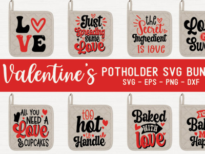 Valentine potholder SVG Bundle vinyl decals and many more!