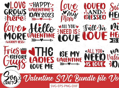 Valentine SVG Bundle file Vol-2 vinyl decals and many more!