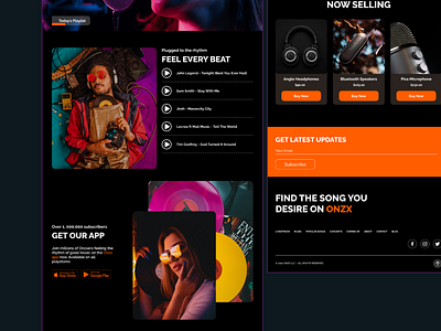Onzx - Landing Page Design for Music Business/Company