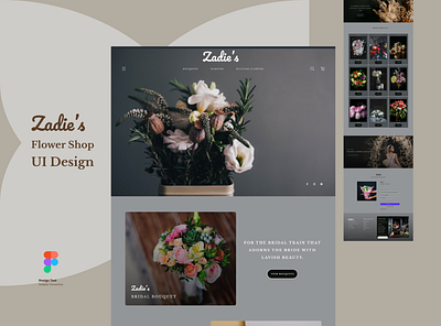 Zadie's - Flower Shop Landing Page Design branding design graphic design illustration logo mobile app product design ui ux web design