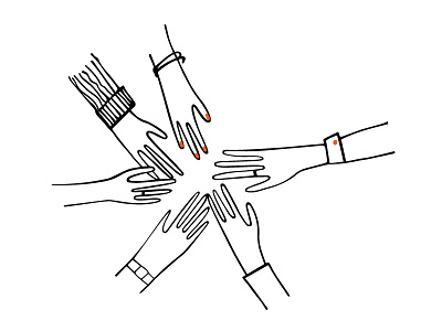 Friends arm drawing friend illustration minimal people