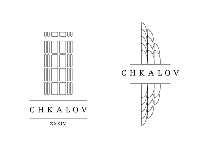 Chkalov brand building logo wing wip