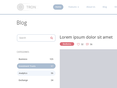 Tron. Theme. bedismo blog menu ui web