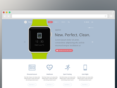 Tron. Theme. apple bedismo flat ui watch web