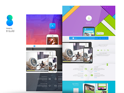 Appica 2 - Premium App Showcase Theme 6 android app apple design flat ios ios8 iphone material theme ui