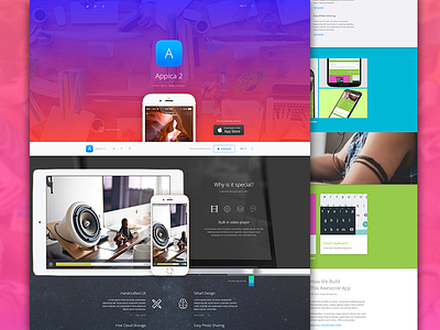 Appica 2. Wordpress theme app appica 2 awwwards ios logo lollipop material design site theme web winner