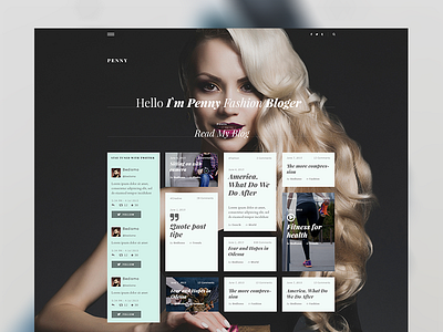 Penny - Blog / Magazine PSD Template blog blog template clean creative instagram magazine modern news personal post twitter widget typography