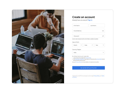 Sign Up Form clean design element design form form design form field format freetrial input box input fields login login screen minimalism signup ui uicomponent ux ux design