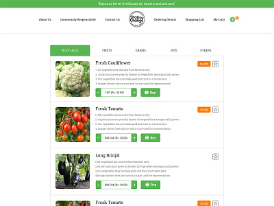 First Shot - Shop For Change commerce food fruits green healthy organic store ux vegetables