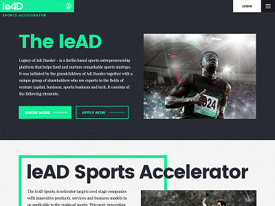 Lead Sports Accelerator adidas contrast landing simple sports ui ux