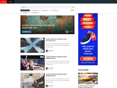 Blog Design: The Economist Events (2) banner ad carddesign clean ui interactiondesign search search bar ui ux