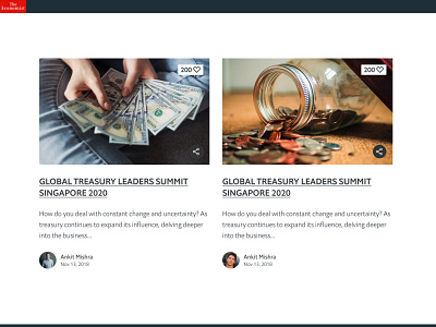 Blog Design: The Economist Events (5) articles blog design card design cleanui economist events events app global news treasury