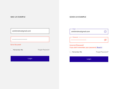 UX LOGIN: GOOD VS BAD