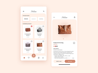 E-commerce mobile app concept UI