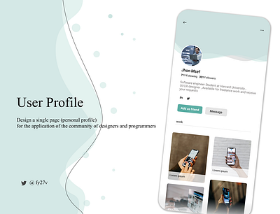 user profile 006 application design dailyui design ui uiux ux web design
