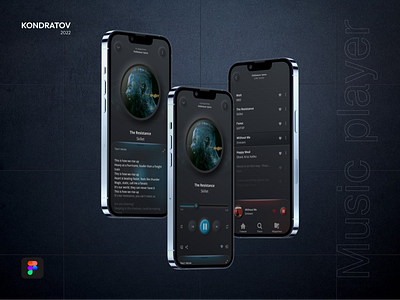 Music player concept app app design concept design figma morph player skeuomorphism ui