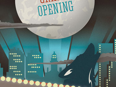 Grand Opening poster illustration typography
