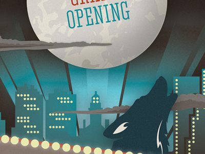 Grand Opening illustration poster typography