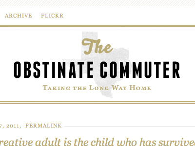 The Obstinate Commuter personal web