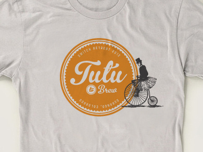 Tutu to Brew bicycle illustration screenprinting shirt switch