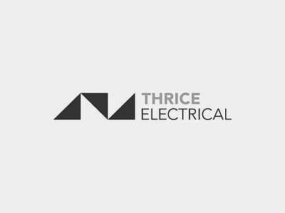 Thrice Electrical Logo avenir blue collar brand electric electrical geometric grid logo number sans serif three thrice trade triangle