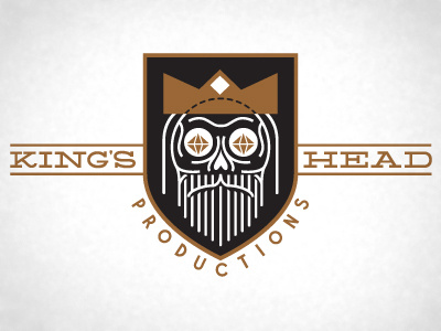 Kings Head Productions, again beard copper dead diamond eyes head king logo shield skull vector