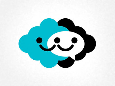 Cloud Logo buds chat cloud logo smiles upload vector