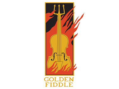 Golden Fiddle Studios fire gold logo pointy three color vector