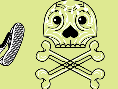 "N" design dingbat green skull type vector webding