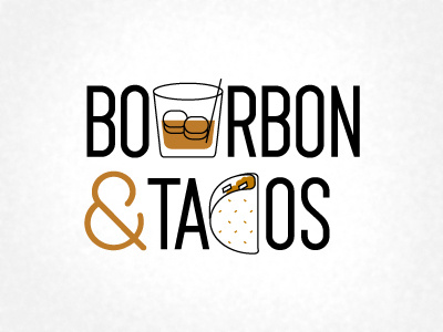 Bourbon And Tacos 1 2 color ampersand blog bourbon logo tacos thirsty yum