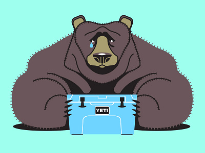 Bear Proof bear cartoon characters closed cooler cute illustration sad t shirt design vector
